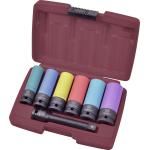 Kraftwerk Tools 381005 Juego 7 vasos impacto para alu. 1/2"