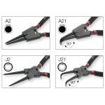 Kraftwerk Tools 2212 Jeu de 4 pinces pour circlips