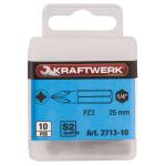Kraftwerk Tools 2713-10 Embout Pozidriv 1/4" 25 mm No. 3, 10pcs