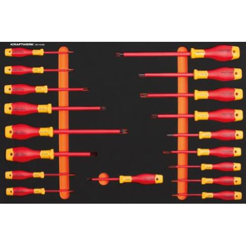 Kraftwerk Tools 105.110.002 VDE Einlage mit Schraubendreher TX/ Innensechskant 18-tlg.