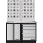 Kraftwerk Tools 3964K-S5-WIX Mobilio 2 combi pared perforada acero inoxidable, 5 cajones