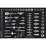 Kraftwerk Tools 105.102.011 Insert de douilles 1/4"+3/8"+1/2" 86-pcs.