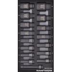 Kraftwerk Tools 105.301.002 Douilles longues métriques 1/2'' 16-pcs. Inlay 20x40