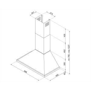 Smeg KPF94X Hotte Encastrable | Acier inox, Puissance d’aspiration élevée, Design compact