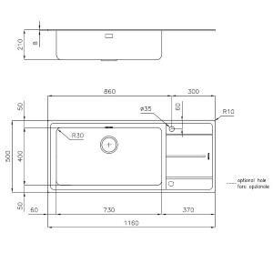 Foster Evo 1Vdx71+Sc B8 116 - 3216051 Sink Built-in | Stainless steel, Double bowl, Integrated drainer