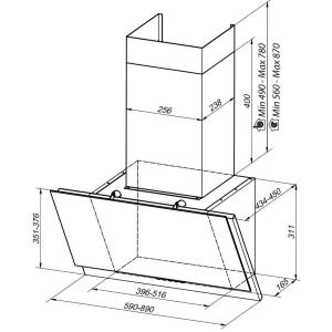 Faber GRÈXIA GRES DG/BK A90 - 330.0543.465 Hood Wall-mounted | Class A | Decorative, dark grey stoneware, 90 cm