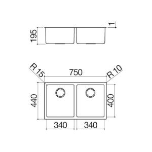 BARAZZA 1X842S Sink Built-in | AISI 304 stainless steel, Satin finish, Practical in kitchen