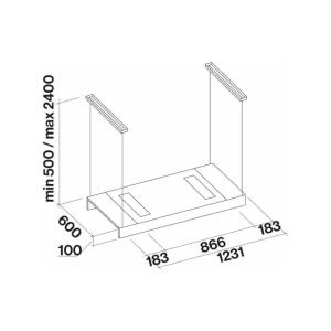 Falmec Light Is.120 C0001 Profilo Bronzo Sat. Nero 220-240V - 50-60Hz T50 C/Filtro Hood Island | Class A | 120 cm island hood, satin bronze profile, Multi-Air technology, LED lighting, touch controls