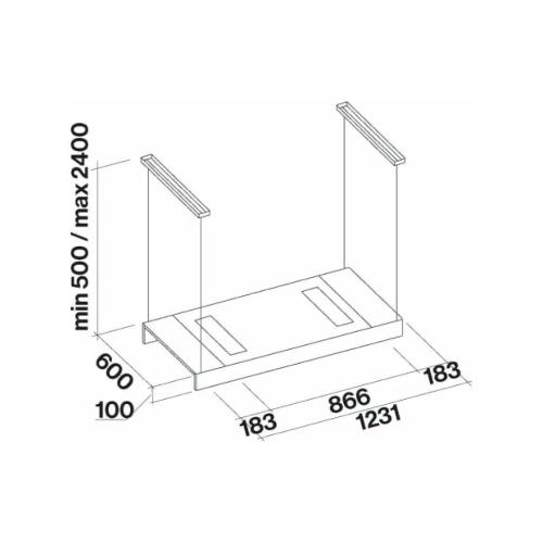 Falmec Light Is.120 C0001 Profilo Bronzo Sat. Nero 220-240V - 50-60Hz T50 C/Filtro Hood Island | Class A | 120 cm island hood, satin bronze profile, Multi-Air technology, LED lighting, touch controls