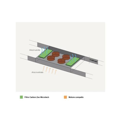 Falmec Light Is.120 C0001 Profilo Bronzo Sat. Nero 220-240V - 50-60Hz T50 C/Filtro Hood Island | Class A | 120 cm island hood, satin bronze profile, Multi-Air technology, LED lighting, touch controls