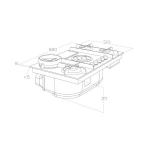 elica NIKOLATESLA FLAME EVO BL/A/88 - PRF0196341 Gas hob with integrated extractor hood