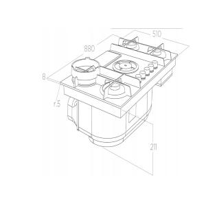 elica NIKOLATESLA FLAME EVO GR/A/88 - PRF0196343 Gas hob with integrated extractor hood