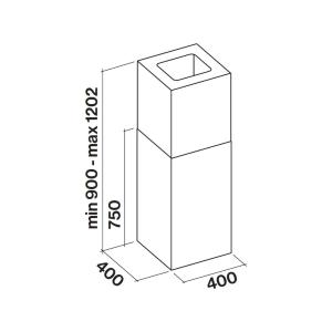 Falmec Mira Plus Island 40 Eu Inox 220-240V - 50-60Hz T80 S/Filtro Campana extractora Isla | Clase energética A | Motor externo, 3 velocidades, Filtro de carbón
