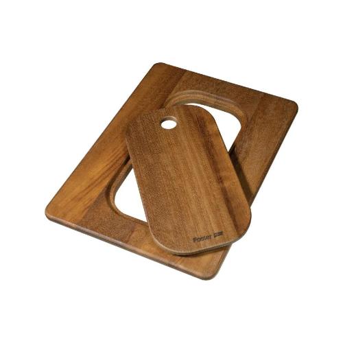 Foster Tagliere Iroko Twin Vaschetta Rett - 8644043 Planche à découper Planche à découper | Bois iroko, double bac, original Foster