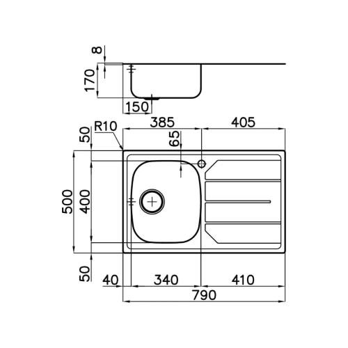 Foster Inox 1V.Prel.Dx F.3,5" - 1179561 Spülbecken Spülbecken | 1 Becken, Edelstahl, sAbtropffläche dx