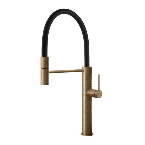 Gessi GESSI 316 Semiprofessionale Warm Bronze Brushed PVD - 60012#726 Mixer tap Sink | Brushed warm bronze PVD, Semi-professional dual function spout, Spout height 250 mm