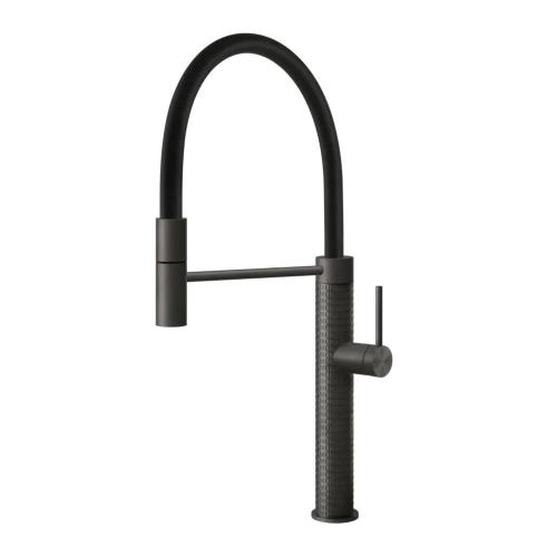Gessi GESSI 316 Semiprofessionale Black Metal Brushed PVD - 60012#707 Mixer tap Sink | Swivel spout, Black Metal Brushed PVD finish, Single lever