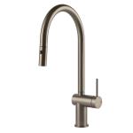 Gessi INEDITO Due Getti Finox Brushed Nickel - 60413#149 Grifo monocomando Fregadero | Níquel cepillado Finox, Doble chorro conmutable, Chorro normal y nebulizado
