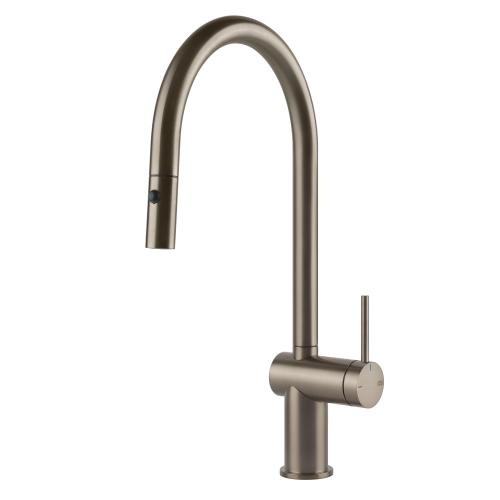 Gessi INEDITO Due Getti Finox Brushed Nickel - 60413#149 Einhandhebelmischer Spüle | Zwei Strahlarten, Gebürstetes Nickel-Finish, Modernes Design