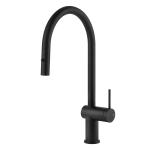 Gessi INEDITO Due Getti Matte Black - 60413#299 Grifo monocomando Fregadero | Negro mate, Doble chorro conmutable, Chorro normal y nebulizado