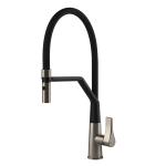 Gessi PROTON Semiprofessionale Finox Brushed Nickel - 17191#149 Grifo monocomando Fregadero | Níquel cepillado Finox, Caño semiprofesional doble función, Altura caño 250 mm