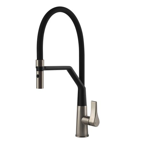 Gessi PROTON Semiprofessionale Finox Brushed Nickel - 17191#149 Mixer tap Sink | Brushed nickel Finox, Semi-professional dual function spout, Spout height 250 mm