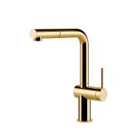 Gessi INEDITO Monogetto Gold PVD - 60433#246 Mitigeur Évier | Or Brillant Pvd, Bec monogicler fixe, Débit réduit économie eau