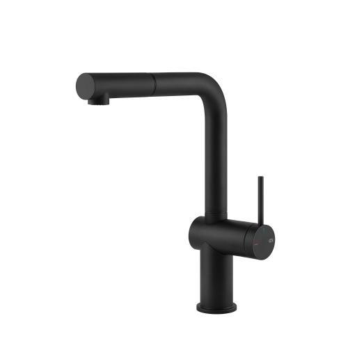 Gessi INEDITO Monogetto Matte Black - 60433#299 Mixer tap Sink | Matt black, Fixed single-jet outlet, Reduced flow water saving