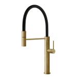 Gessi GESSI 316 Semiprofessionale Brass Brushed PVD - 60014#727 Grifo monocomando Fregadero | Latón Cepillado Pvd, Caño semiprofesional doble función, Altura caño 250 mm
