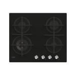 Candy CDIV6GBFE4WB Gaskochfeld einbau Schwarz, Einbauversion, 60 cm