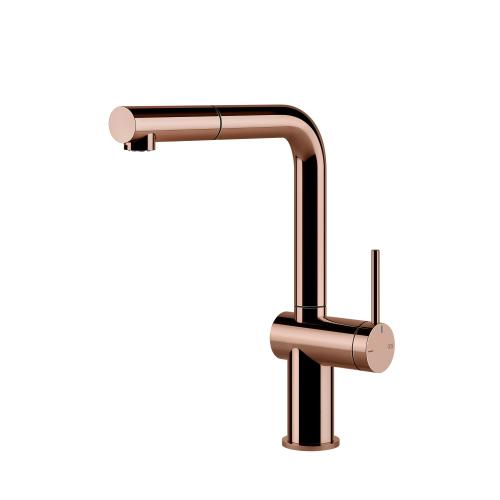 Gessi INEDITO Monogetto Copper PVD - 60433#030 Mixer tap Sink | Copper Glossy Pvd, Fixed single-jet outlet, Reduced flow water saving