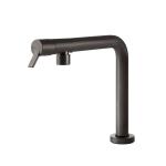 Gessi SU&GIU Sottofinestra Black Metal Brushed PVD - 60071#707 Grifo monocomando Fregadero | Metal negro cepillado PVD, Caño abatible bajo ventana, Altura reducida bajo ventana