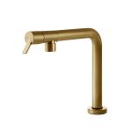 Gessi SU&GIU Sottofinestra Gold Brushed PVD - 60071#716 Grifo monocomando Fregadero | Oro cepillado PVD, Caño abatible bajo ventana, Altura reducida bajo ventana