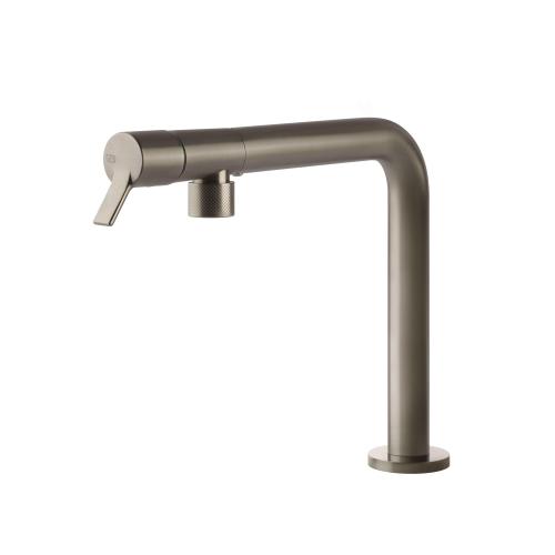 Gessi FISSO Girevole Finox Brushed Nickel - 60073#149 Einhandhebelmischer Spülbecken | Gebürstetes Nickel Finox, 360° schwenkbarer Auslauf, Regulierbarer Durchfluss