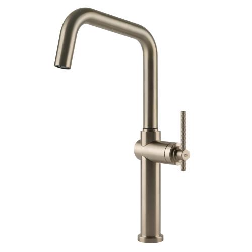 Gessi HABITO Girevole Finox Brushed Nickel - 60650#149 Grifo monocomando Fregadero | Níquel cepillado Finox, Caño giratorio 360°, Caudal ajustable