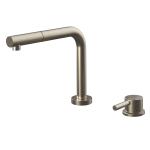 Gessi SU&GIU Sottofinestra Finox Brushed Nickel - 50109#149 Grifo monocomando Fregadero | Níquel cepillado Finox, Caño abatible bajo ventana, Altura reducida bajo ventana