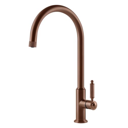 Gessi VENTI20 Girevole Copper Brushed PVD - 60620#708 Grifo monocomando Fregadero | Cobre cepillado PVD, Caño giratorio 360°, Caudal ajustable