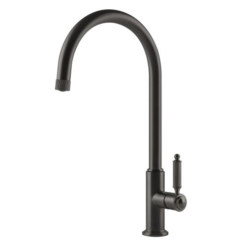 Gessi VENTI20 Girevole Black Metal Brushed PVD - 60620#707 Mitigeur Évier | Métal noir brossé PVD, Bec pivotant 360°, Débit réglable