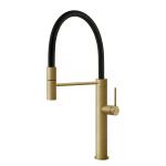 Gessi GESSI 316 Semiprofessionale Brass Brushed PVD - 60010#727 Grifo monocomando Fregadero | Latón Cepillado Pvd, Caño semiprofesional doble función, Altura caño 250 mm