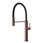Gessi GESSI 316 Semiprofessionale Copper Brushed PVD - 60010#708 Grifo monocomando Fregadero | Cobre cepillado PVD, Caño semiprofesional doble función, Altura caño 250 mm
