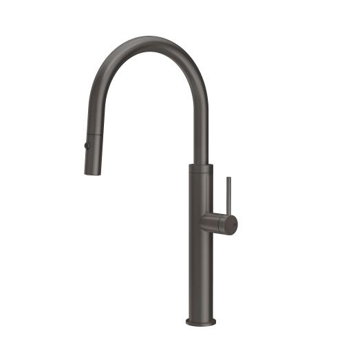 Gessi GESSI 316 Due Getti Black Metal Brushed PVD - 60022#707 Mitigeur Évier | Métal noir brossé PVD, Double jet commutable, Jet normal et vaporisé