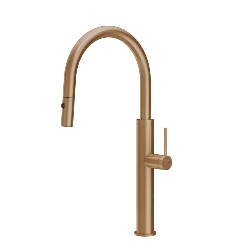 Gessi GESSI 316 Due Getti Warm Bronze Brushed PVD - 60022#726 Mitigeur Évier | Bronze chaud brossé PVD, Double jet commutable, Jet normal et vaporisé