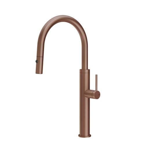 Gessi GESSI 316 Due Getti Copper Brushed PVD - 60022#708 Mitigeur Évier | Cuivre brossé PVD, Double jet commutable, Jet normal et vaporisé