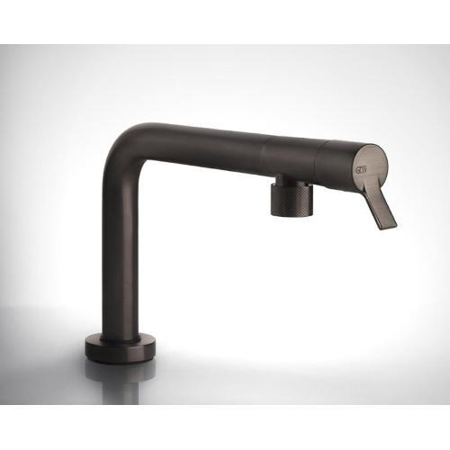 Gessi SU&GIU Sottofinestra Black Metal Brushed PVD - 60071#707 Einhandhebelmischer Spülbecken | Gebürstetes Schwarzmetall PVD, Unter-Fenster-Klappauslauf, Geringe Höhe unter Fenster