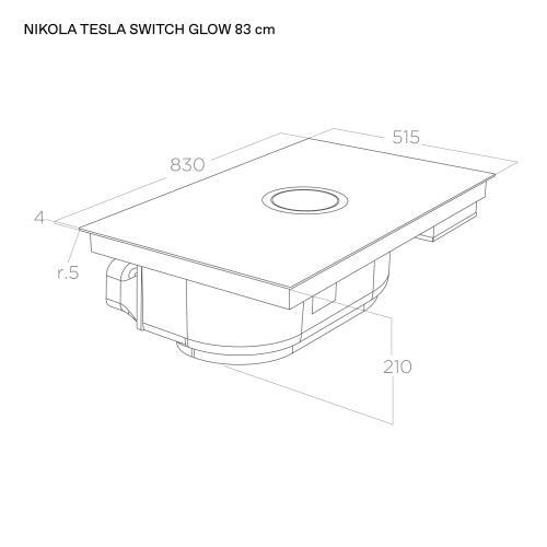 elica NIKOLATESLA SWITCH GLOW RAW BR/A/83 - PRF0200583 Induction hob with integrated extractor hood Built-in | Class A+ | Raw finish brushed, touch controls, LED edge light